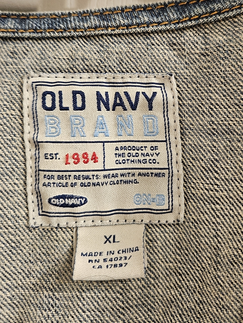 Vintage 2001 Old Navy Blue Denim Vest with Brass Buttons - Picture 5 of 5